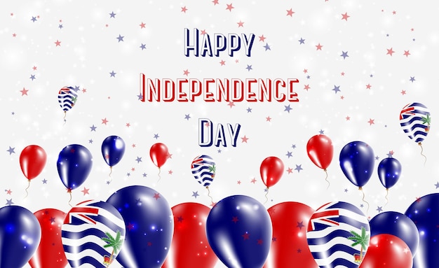 Design patriottico del giorno dell'indipendenza del territorio britannico dell'oceano indiano. palloncini nei colori nazionali indiani. cartolina d'auguri di felice giorno dell'indipendenza.