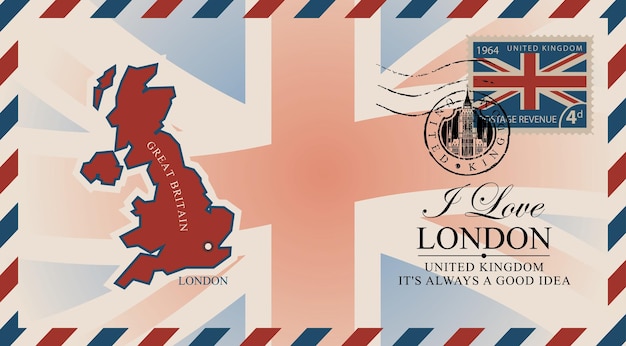 Vector british postal envelope