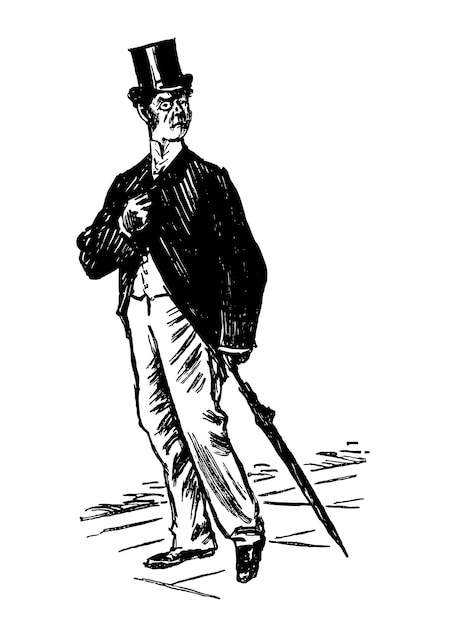 british satire and comic cartoon vintage engraving circa late 19th century digital restoration