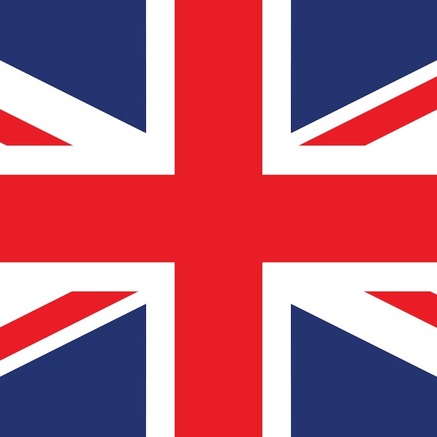 イギリス国旗の正方形アイコン デジタルベクトルイラスト
