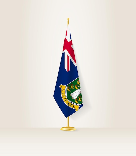 British Virgin Islands flag on a flag stand