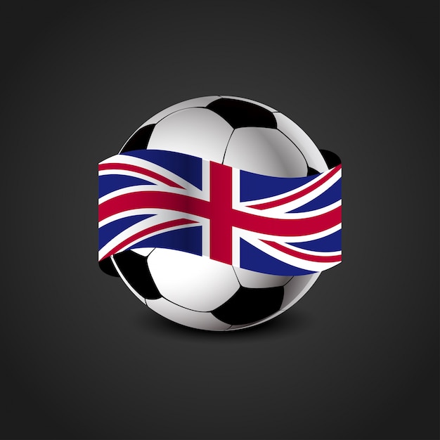 Brits vlagontwerp met voetbalvector