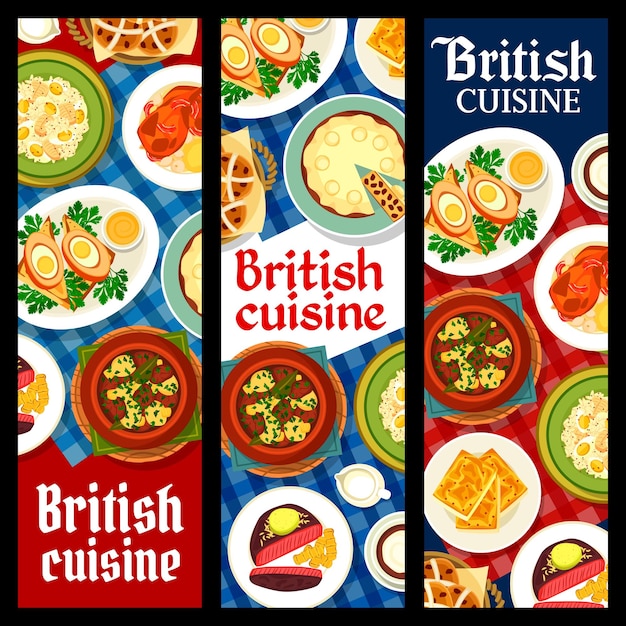 Britse keuken restaurant eten verticale banners