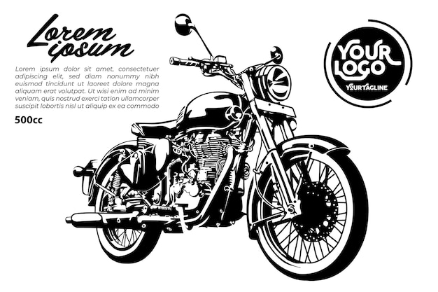 Britse klassieke motorfiets vectorillustratie