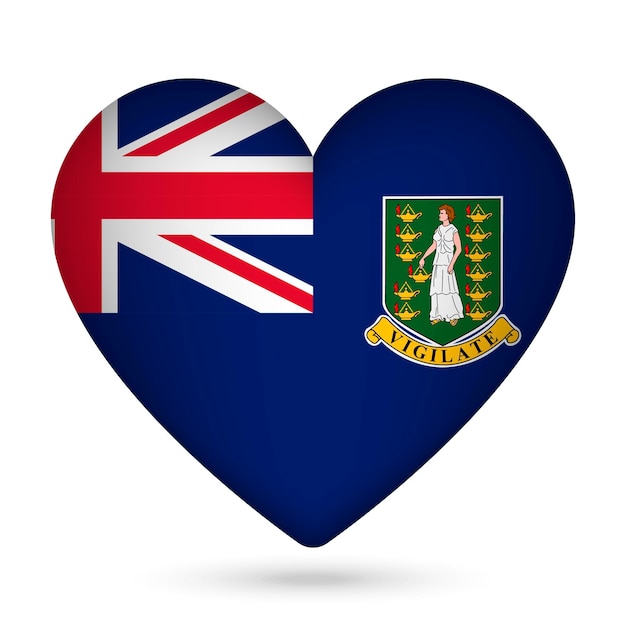 Britse Maagdeneilanden vlag in hartvorm Vector illustratie