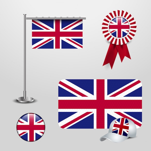 Britse vlag ontwerp vector set