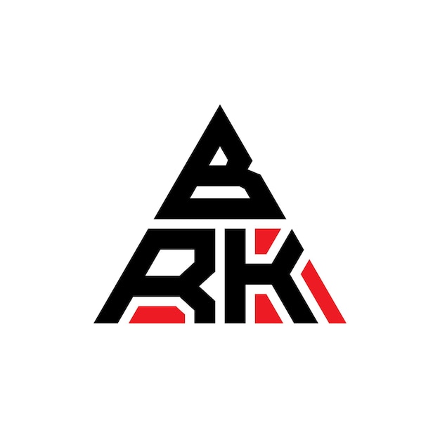 Vettore brk triangolo lettera logo design con forma di triangolo brk logo triangolo design monogramma brk triungolo vettoriale modello di logo con colore rosso brk logo triangolare semplice logo elegante e lussuoso