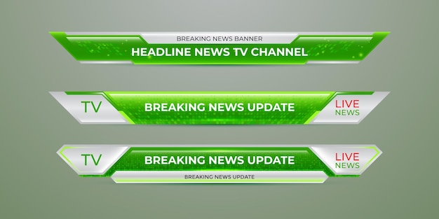 Vector broadcast news lower third modern banner template for television video and media channel