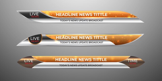 Broadcast news lower third modern banner template for television video and media channel