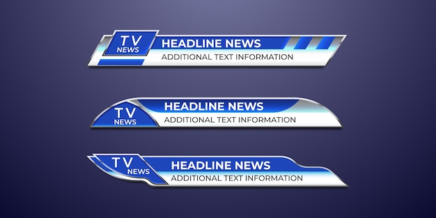 Broadcast news lower third modern banner template for television video and media channel