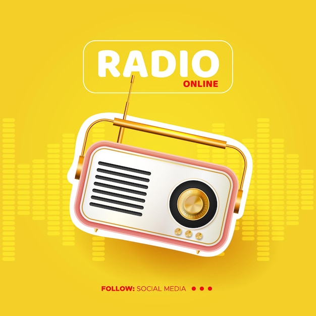 Broadcasting social media template with online music