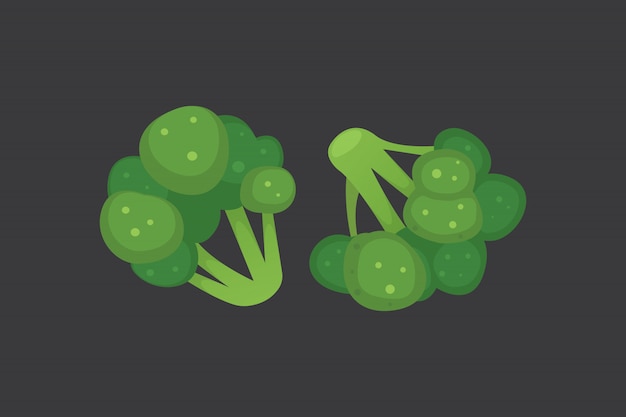Illustrazione del fumetto di broccoli. brocolli maturo cavolo vegetariano fresco cibo naturale