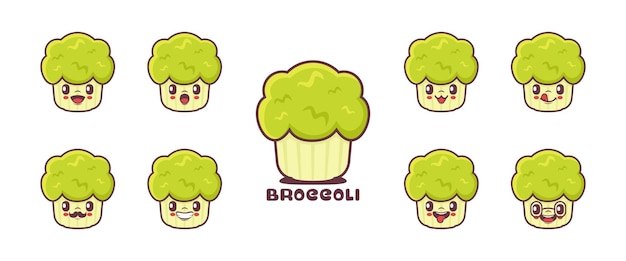 Broccoli cartoon vegetable vector illustration