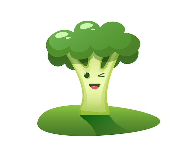 Broccoli character vector illustration isolated on white background