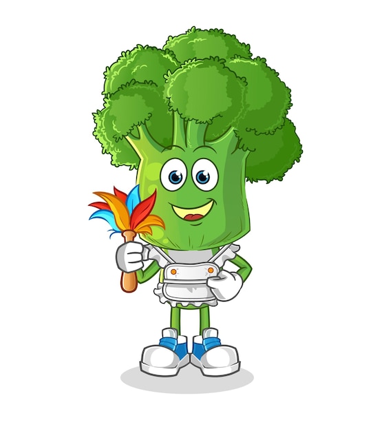 Broccoli head cartoon maid mascot cartoon vector