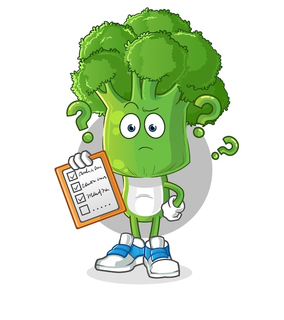 Broccoli hoofd cartoon schema lijst vector. stripfiguur