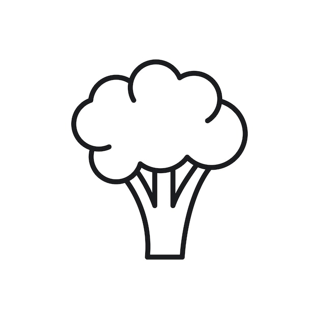 Broccoli-icoon geïsoleerd op witte achtergrond