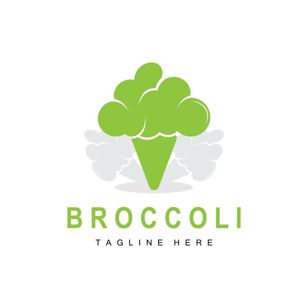 Broccoli logo design, green vegetable vector, broccoli wallpaper, vegetable supermarket illustration garden product brand