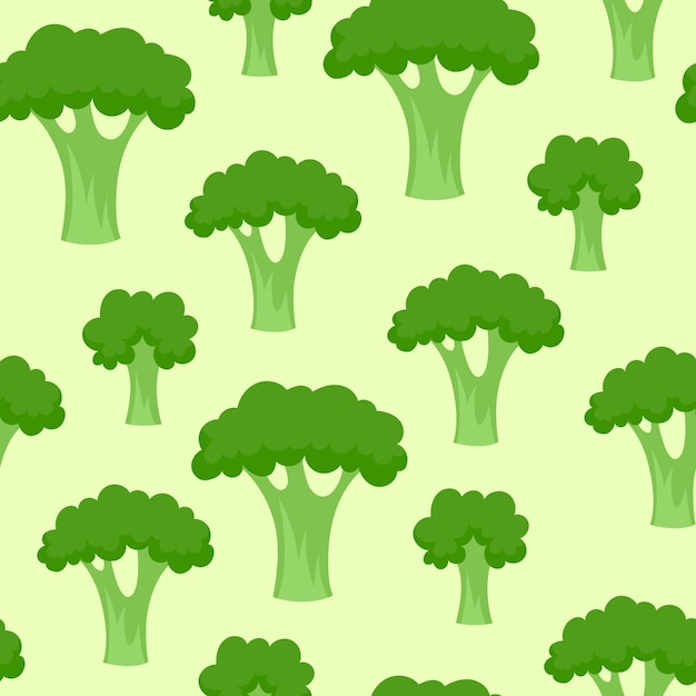 Broccoli seamless pattern