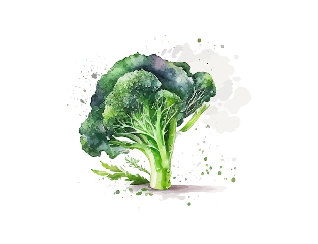 Broccoli watercolor Vector illustration desing