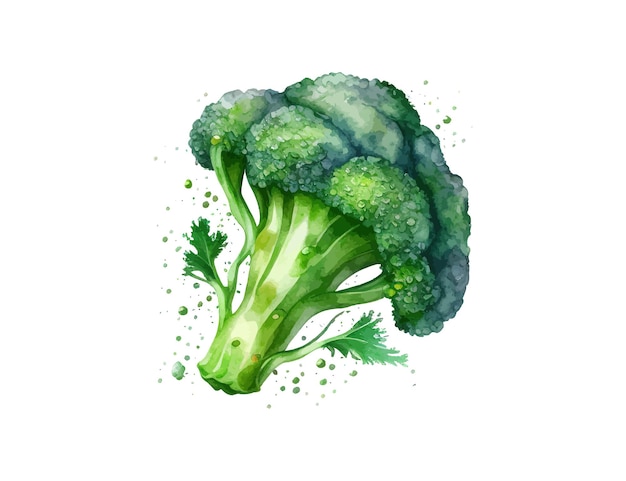 Broccoli watercolor Vector illustration desing