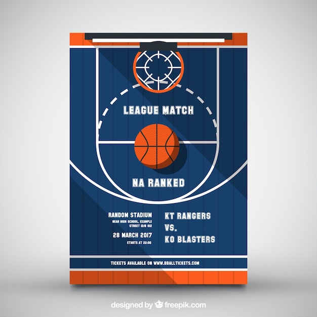 Vector brochure basketball court plan