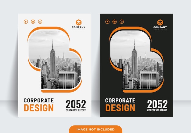 brochure cover design or annual report and company profile or booklet cover template design