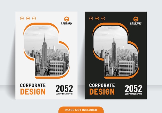 Brochure cover design or annual report and company profile or booklet cover template design