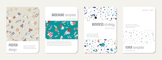 Vector brochure cover design terrazzo abstract