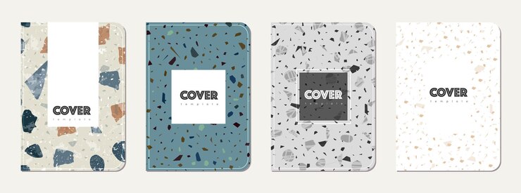 Vector brochure cover design terrazzo abstract