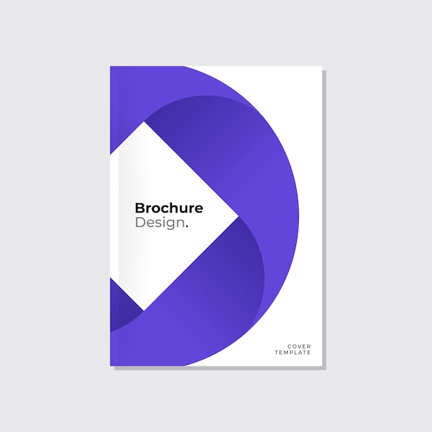 Vector brochure cover with rounded purple shapes