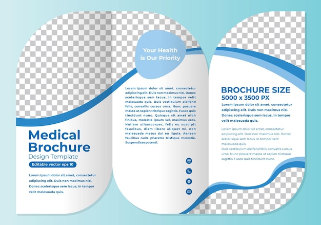 Brochure design template vector best for medical business