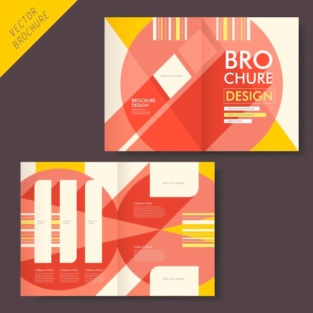 Vector brochure design with flat projection