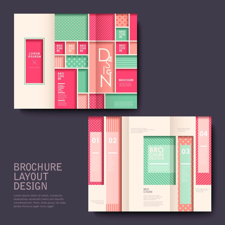 Vector brochure design with pink