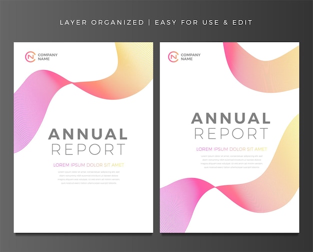 Brochure or flyer layout template annual report cover design background