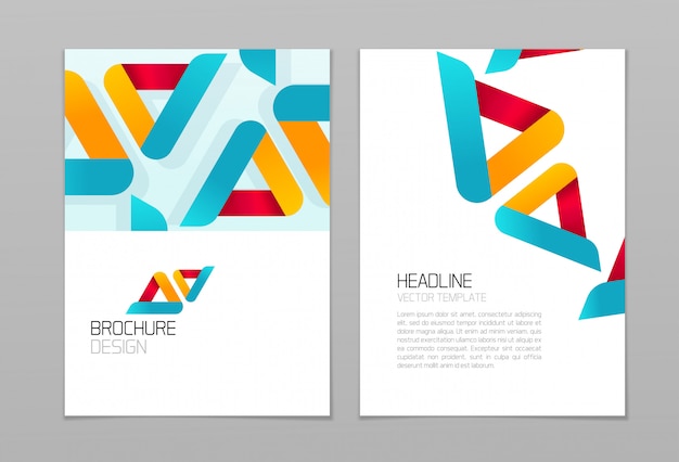 Brochure flyer vector design template with business abstract shapes