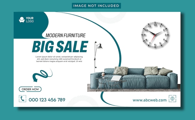 Vector a brochure for a furniture store advertises a large sale sale