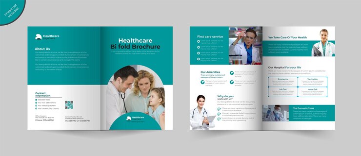 Vector a brochure for a health care company.