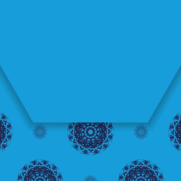 あなたのデザインのためのビンテージパターンの青のパンフレット。