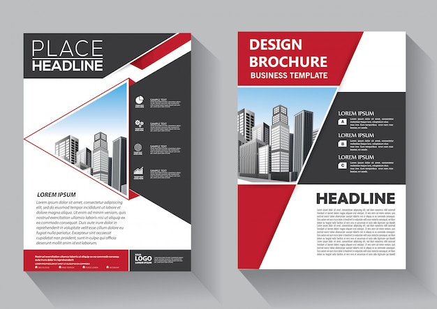 Brochure lay-out jaarverslag affichevlieger met geometrische vorm