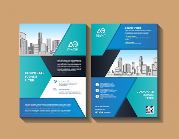 Brochure layout or flyer template poster magazine annual report book
