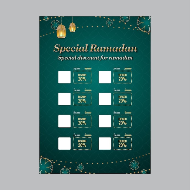 Vettore modello di design di brochure ramadan