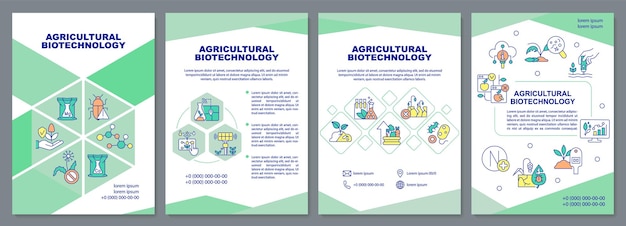 Vector brochure sjabloon voor landbouwbiotechnologie