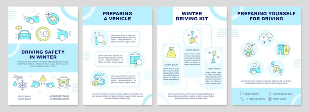 Brochure sjabloon voor rijveiligheidsregels in de winter