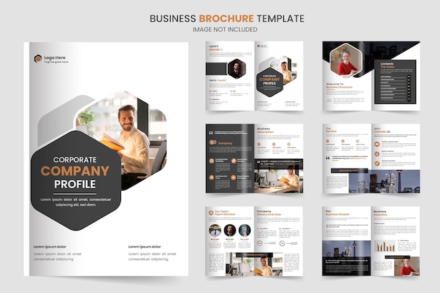 Brochure template layout design and corporate minimal company profile multipage brochure template