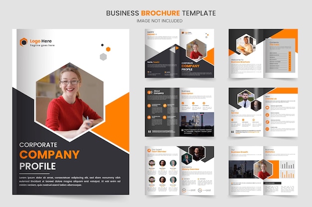 Brochure template layout design and corporate minimal company profile multipage brochure template