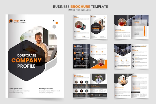 Brochure template layout design and corporate minimal company profile multipage brochure template