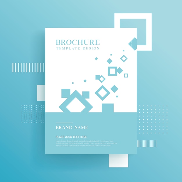 Vector brochure template with geometric shapes