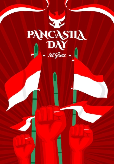 Шаблон брошюры с темой дизайна pancasila day