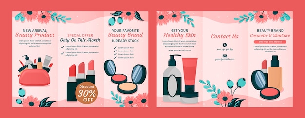 Vector brochure template for women's beauty and care